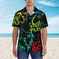 thumbnail image 2 of Fotbe Play Game Start Camisa Hawaiana para Hombre Unisex – Camisa Casual de Verano con Botones de Manga Corta de Algodón y Lino,Large, 2 of 7