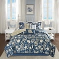 thumbnail image 6 of Queen Size Bed In A Bag, 7 Piece Cotton Sateen Comforter Set Blue Queen, Blue Cotton Bedding Set,Polyester Bed Sheet Set, Household Supplies & Décor Bedding Bedding Sets, 6 of 9