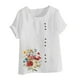 thumbnail image 2 of Vestidos Casuales Para Mujer, Blusas De Mujer De Moda Blusa informal de lino con cuello redondo, manga corta y botones para mujer, 2 of 2
