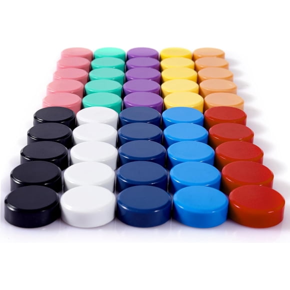 DARUITE 50 Pcs Aimants pour Réfrigérateur, Aimants Ronds Puissants pour Tableau Blanc et Réfrigérateur, Aimants Mignons pour Cuisine Bureau Maison