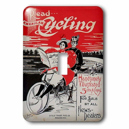 3dRose Read American Cycling Cycle Trade Puc Co. Philadelphia Vintage Bicycle Magazine, Double Toggle Switch