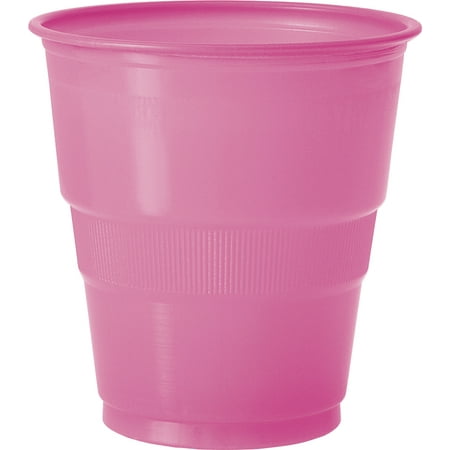 Unique Pink Color - Unique Solid Color Party Tableware Standard 9oz Plastic Cups, Pink, 12 CT