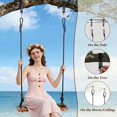 thumbnail image 4 of Carbonized Wooden Swing,Aspelve 18"x 8" Hanging Tree Swing with Heavy Duty 440 lbs Load,Wooden Swing Seat with Adjustable Climbing Rope & Tree Straps for Outdoor and Indoor Use(18"x 8"), 4 of 7