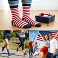 thumbnail image 5 of COOPLUS Women Crew Socks American Flag Patriotic 4th of July Independence Day Novelty Casual Socks 5 Pairs, 5 of 7