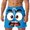 Light Blue, variant on Funny Cartoon Face Print Casual Summer Shorts Comfortable Elastic Waist Breathable Outdoor Pants Pineapple Yoga Shorts