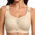 thumbnail image 4 of Xdegoge Full Figure Minimizer Bra for Women Unlined Mesh Lace Floral Embroidery Bras with Wide Cushion Straps High Support Underwire Bra for Large Bust Reduction & Shaping, 4 of 4