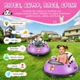 thumbnail image 2 of Funcid 12V Bumper Car Ride on with Remote Control, Kids Electric Baby Bumper Car for Toddlers, Toys for 1.5- 5 Girls Boys W/ 5-Point Seat Belt, 3-Speeds, Purple, 2 of 11