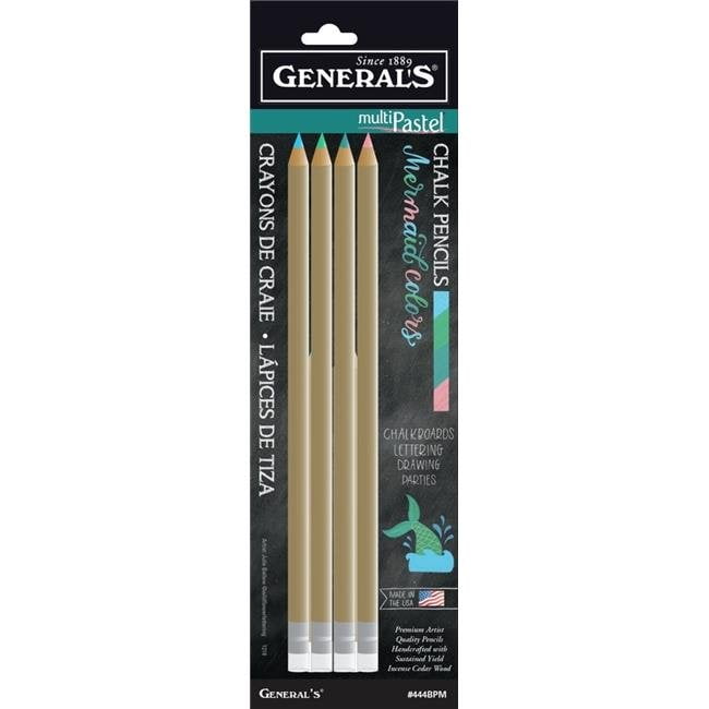General Pencil 444BPM Multi Pastel Chalk Pencils Mermaid Color Pack