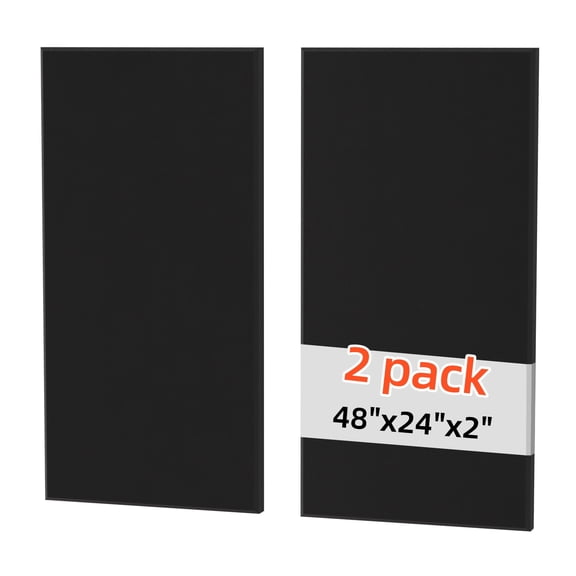 Haosegd Acoustic Wall Panels for Interior Wall Decor,48"x24"x2" Sound Dampening Absorbing Panels Acoustical Wall Panels(Black,2 Pack)