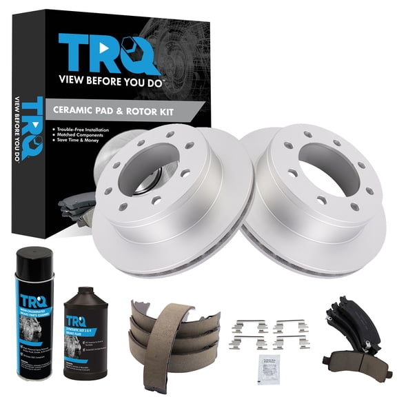 TRQ Rear Brake Pad & Rotor Kit BKA34734 Fits Select 2009-2016 Chevrolet Express 2500 , 2008-2016 Chevrolet Express 3500 , 2009-2016 GMC Savana 2500 , 2008-2016 GMC Savana 3500