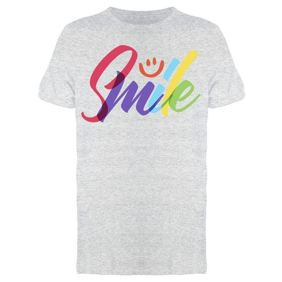 Colorful Smile Word  T-Shirt Men -Image by Shutterstock, Male 3X-Large