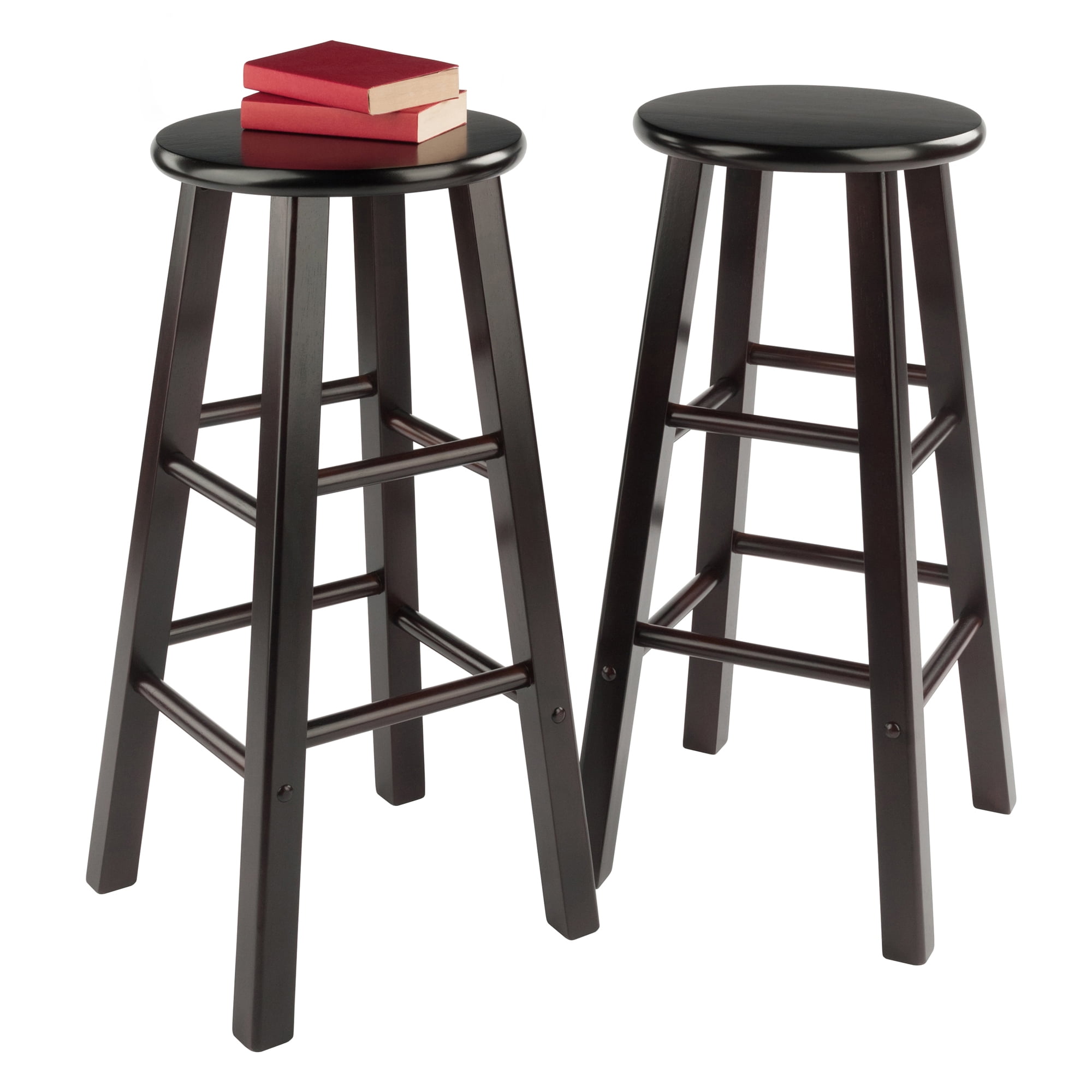 Winsome Element 2-Piece Bar Stools, Espresso Finish