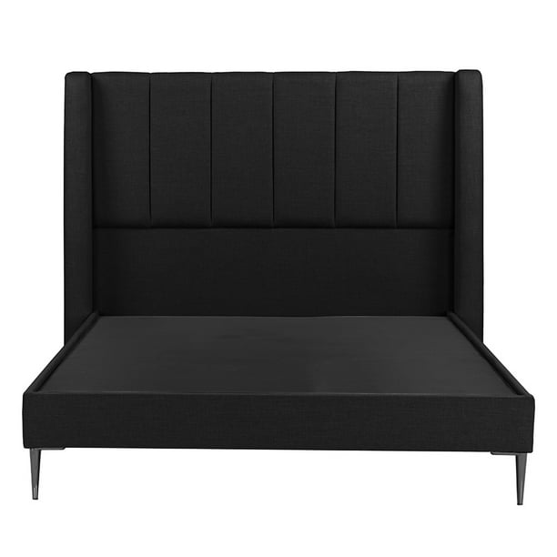 Box Base Cama Slim Matrimonial+Cabecera Foss Negro