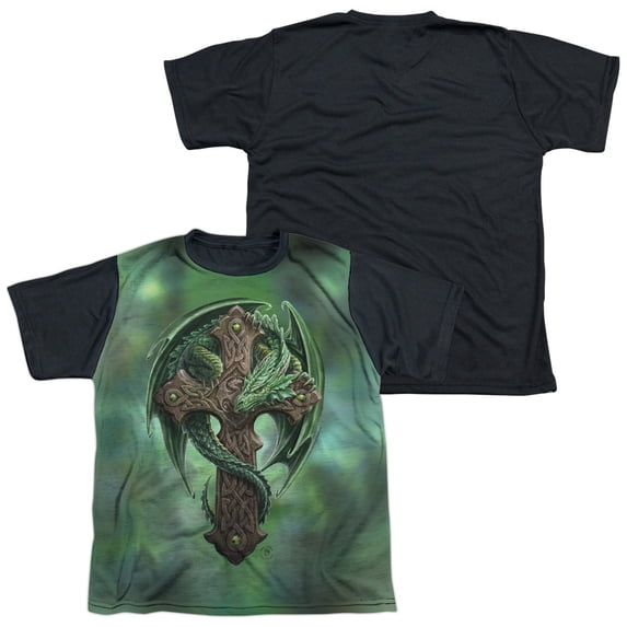 Anne Stokes - Woodland Guardian - Youth Short Sleeve Black Back Shirt - Medium