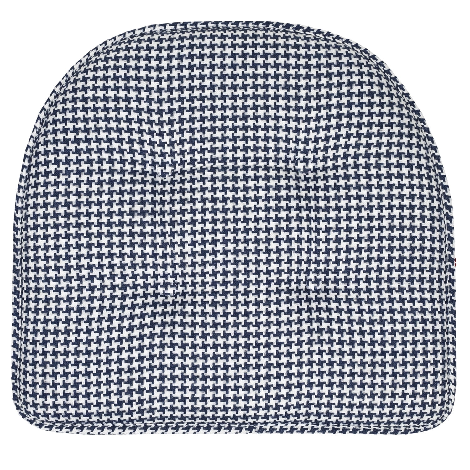 Houndstooth U-Shaped 16 x 17 Memory Foam Chair Pad Navy 2 Pack