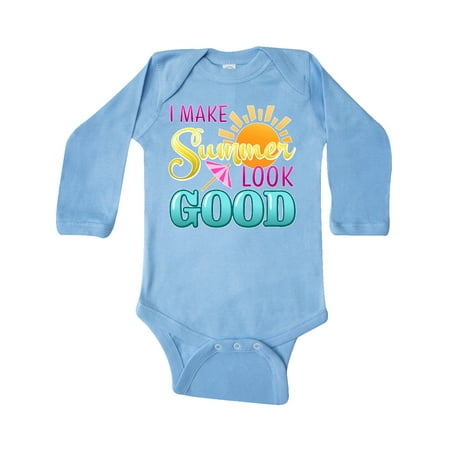 

Inktastic I Make Summer Look Good with Sun and Umbrella Gift Baby Boy or Baby Girl Long Sleeve Bodysuit