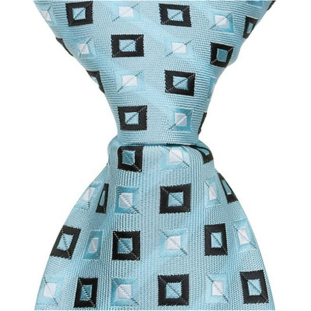 Matching Tie Guy 3338 B14 - Cravate Adulte de 63 Po - Bleu avec Carrés- XL