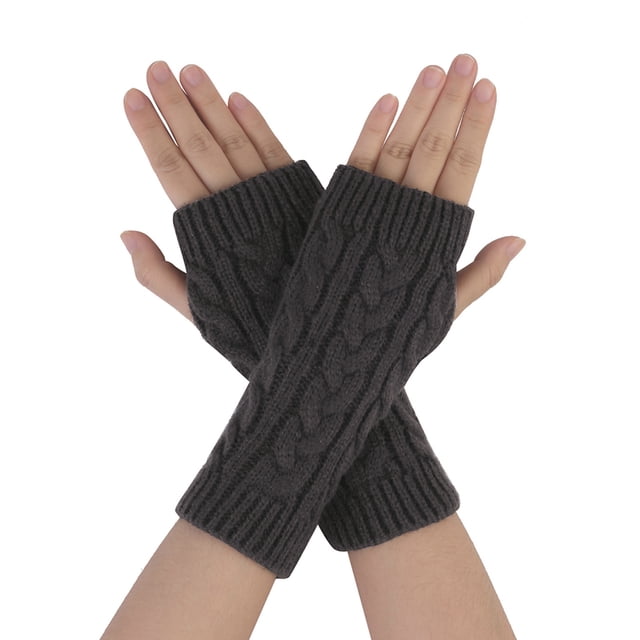 Guantes sin dedos de punto elástico unisex INSPIRE CHIC gris oscuro talla única
