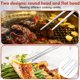 thumbnail image 3 of Pinzas de cocina, 2 piezas de pinzas para barbacoa con puntas dentadas, pinzas de cocina, acero inoxidable, pinzas largas, multifunción profesionales, pinzas de precisión rectas para carnes,, 3 of 7