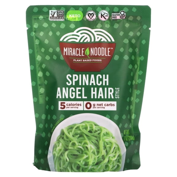 Miracle Noodle, Spinach Angel Hair Style, 7 oz (200 g) Pack of 3