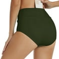 thumbnail image 4 of B91xZ Bas de Bikini pour Femme, devant Torsadé, Maillot de Bain Échancré, Bas de Maillot Froncés, Vert m, 4 of 4