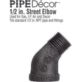 thumbnail image 2 of 1/2' Street Elbow 45 Degree Fitting, Black Malleable Iron Fittings Fit 1/2 Inch Pipes, 2 of 4