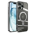 thumbnail image 7 of for iPhone 16 Pro Max Magnetic Clear Case with All-inclusive Camera Lens Film [Compatible with MagSafe] Shockproof Plating Anti-yellowing Transparent Ring Kickstand Slim Phone Case,Silver, 7 of 7