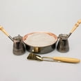 thumbnail image 2 of HOMHUT Authentic Tête-a-Tête Turkish Coffee Set – 2 Handmade Copper Cezves, Brass Hearth with Sand, Caffeine Set with Wooden Trowel, 2 of 5
