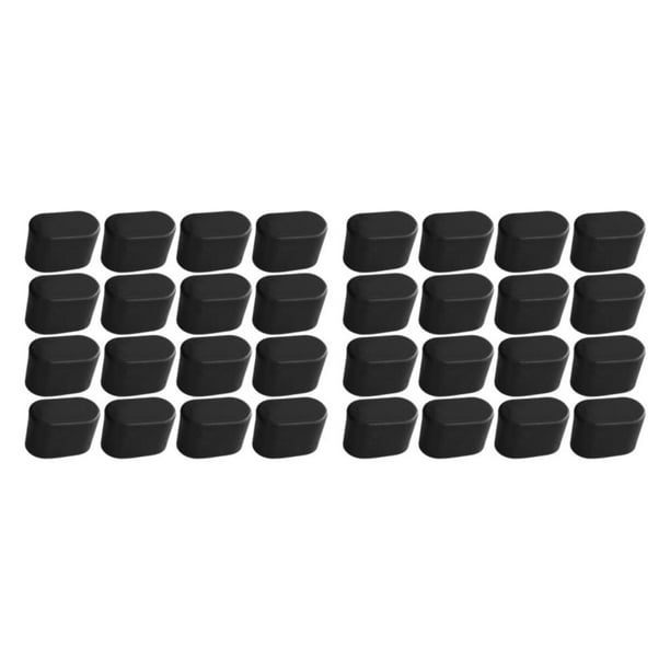 Wosthever 16 Uds. De gorros ovalados para patas de sillas, protectores de suelo para muebles, almohadillas ligeras para patas de , cubierta para Negro 15*22mm 2Conjunto