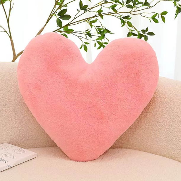 Almohada Cojín de corazón rosa de 40 cm, suave, para sofá, coche, decoración del hogar, con dibujos animados (1 unidad) JASKFLY