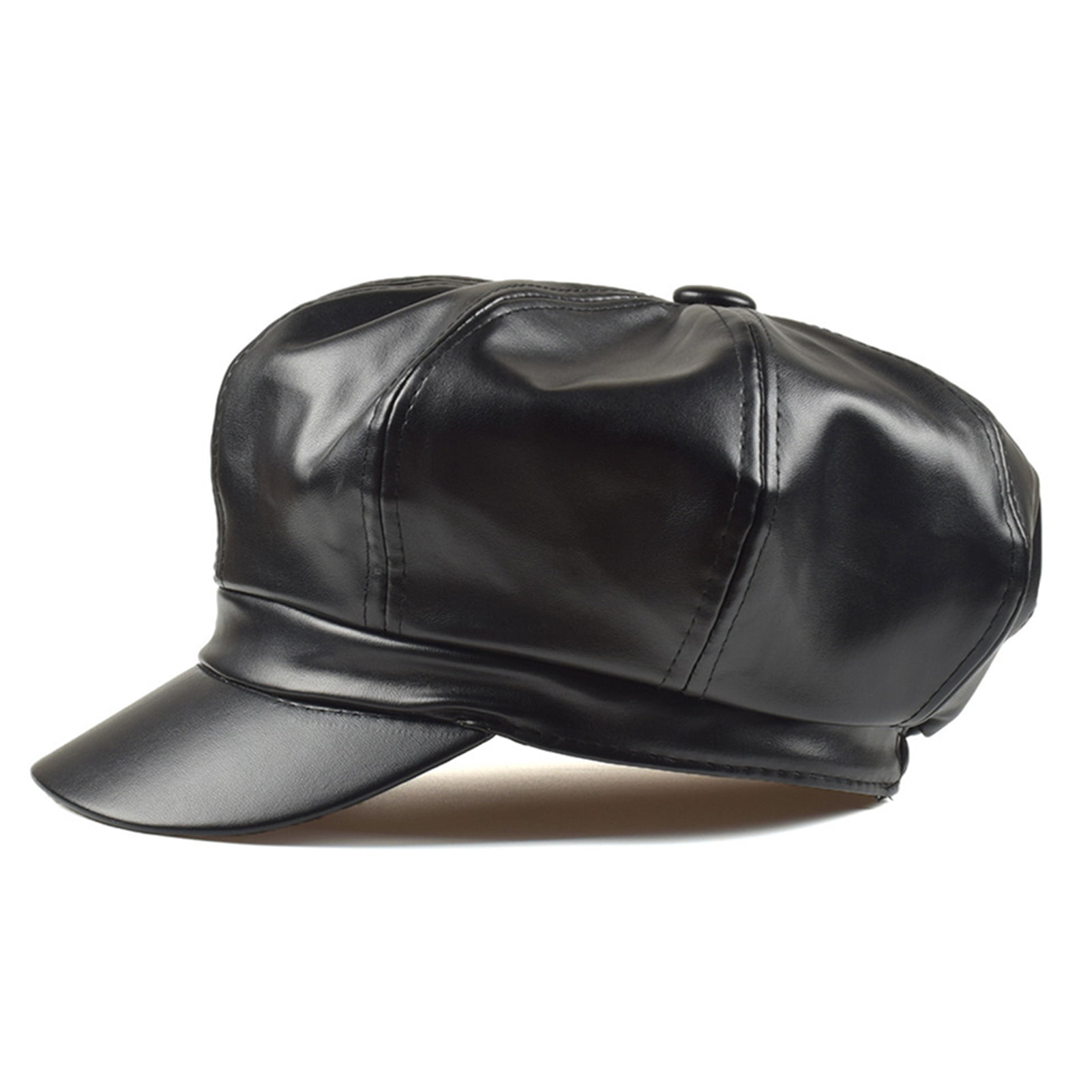 8234 Pu Leather French Berets Hats, 8 Panel Beret Caps Fashion Artist Painter PU Leather Berets for Women French Beret Hats Artist Painter  main image 3