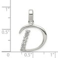 thumbnail image 3 of 925 Sterling Silver Polished Cubic Zirconia Letter Name Personalized Monogram Initial D Pendant Necklace 23x16mm Wide Pe, 3 of 4