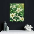 thumbnail image 5 of Nawypu  Flower Canvas Wall Art White Lily Floral on Green Picture Painting Giclee Print Artwork Framed Bedroom Bathroom Decorations Ready to Hang, 5 of 5