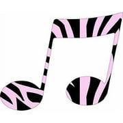 5in x 4in Pink Zebra Print Double Eighth Note Sticker