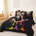 thumbnail image 4 of Erosebridal Watercolor Ice Cream Football Kids 7-Piece Twin Bedding Sets,Soccer Sport Games Ball Lover Bedding Comforter Set,Reversible Black, 4 of 7