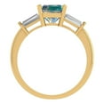 thumbnail image 4 of 1.62 ctw 3 Stone Anniversary Ring for Women | Square Emerald Cut Blue Moissanite | Hyperallergenic Solid 14K Yellow Gold, 4 of 5