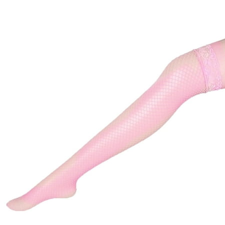 Midwennn Women Fishnet Thigh High Stockings Lace Stockings Breathable Stockings Mini Skirt Lingerie