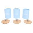 thumbnail image 1 of 3pcs Kitchen Canisters Set, Iron Food Storage Containers with Airtight Lids, Sugar Coffee Tea Canister Jars Sets for Kitchen Dining Counter, 1 of 7