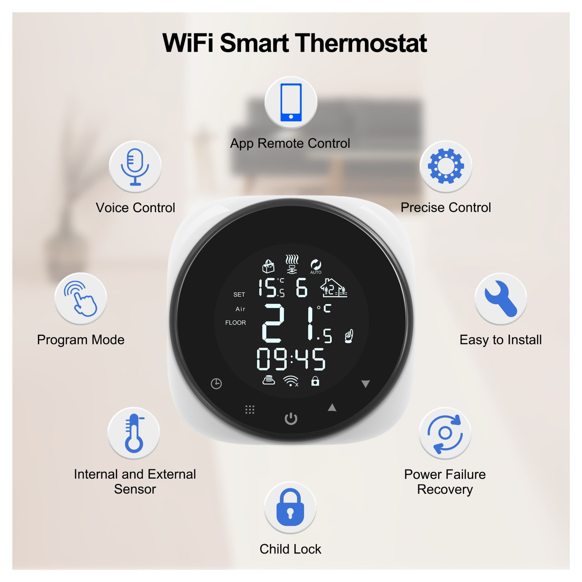 Tuya Smart Thermostat, Temperature Controller For Water/Electric Floor Heating/Water Gas Boiler ,Easy Installation
