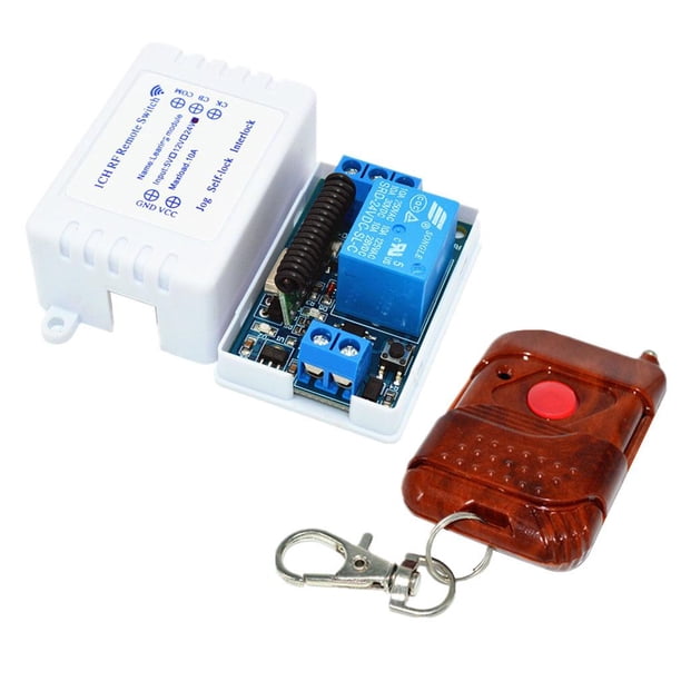 1 de Interruptor de telemando Inalámbrico de 5 Módulos de Aprendizaje Inalámbricos Modo de Trabajo: Autobloqueo, , Encvamiento - telemando remoto inalámbrico 24V botón +1 Yotijar Interruptor de control remoto inalámbrico