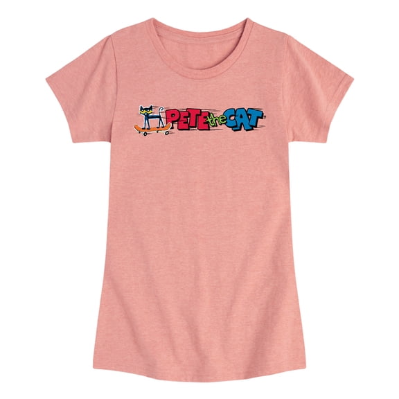 Pete the Cat - Ptc Skateboard - Youth Girls Fitted Short Sleeve T-Shirt