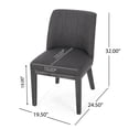 thumbnail image 4 of GDF Studio Boise Contemporary Fabric Upholstered Wood Dining Chairs, Set of 2, Charcoal and Weathered Gray, 4 of 9