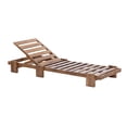 thumbnail image 2 of 78.8'' Outdoor Patio Chaise Lounge Chair, Acacia Wood Adjustable Recliner with Headrest and Retractable Side Tray, 3-Position Backrest, 400 lbs Capacity for Poolside Garden Beach, 2 of 7