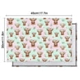 thumbnail image 6 of Green Highland Cow Flower Pattern Summer Placemats Table Placemats Set Of 4-Linen Kitchen Washable Placemats Table Mats 11.8"x17.7" Non-Slip Heat Resistant, 6 of 6