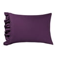 thumbnail image 6 of 4 Piece Corner Ruffle Sheet Set, 3" Inch Corner Ruffle On Flat Sheet, 8 Inch Deep Pocket, 100% Egyptian Cotton, 800 TC, Twin Size, Solid Plum, 6 of 6