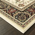 thumbnail image 3 of HomeRoots 509112 10 x 13 ft. Ivory & Black Oriental Power Loom Stain Resistant Rectangle Area Rug, 3 of 5
