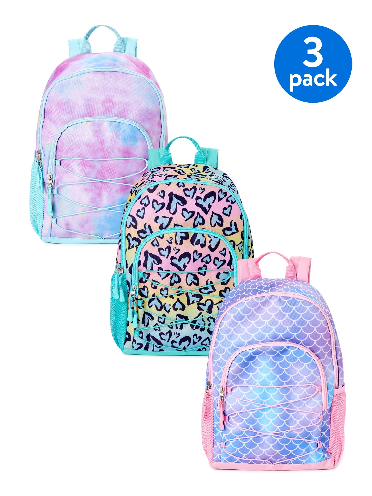 HUGS IDEA Teens Backpack with Lunch Bag Set Sunglasses White Tiger Print Kids School Bag Bookbag with Lunchbox