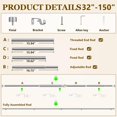 thumbnail image 7 of Curtain Rods For Windows 32-144 Inch  1 Adjustable Rod Set With Brackets Easy Install, 7 of 7