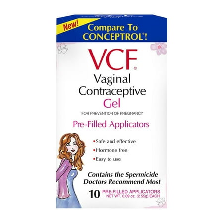VCF vaginal Contraceptive Gel for Prevention of Pregnancy, 10 EA, 6 Pack