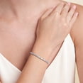 thumbnail image 2 of Forever Facets Sterling Silver Genuine Blue Topaz and Diamond Accent Tennis Bracelet, Adult Female, 2 of 4